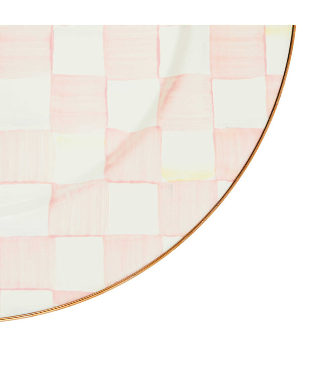 MACKENZIE CHILDS Rosy Check Enamel Charger/Plate