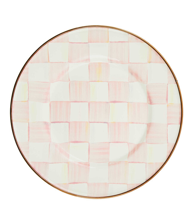 MACKENZIE CHILDS Rosy Check Enamel Salad/Dessert Plate