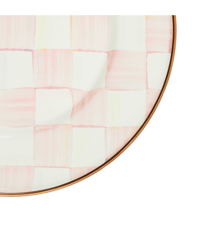 MACKENZIE CHILDS Rosy Check Enamel Salad/Dessert Plate