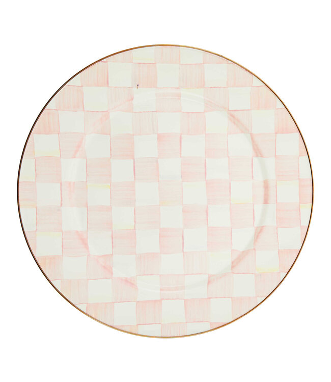 MACKENZIE CHILDS Rosy Check Enamel Serving Platter
