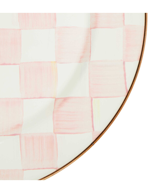 MACKENZIE CHILDS Rosy Check Enamel Serving Platter