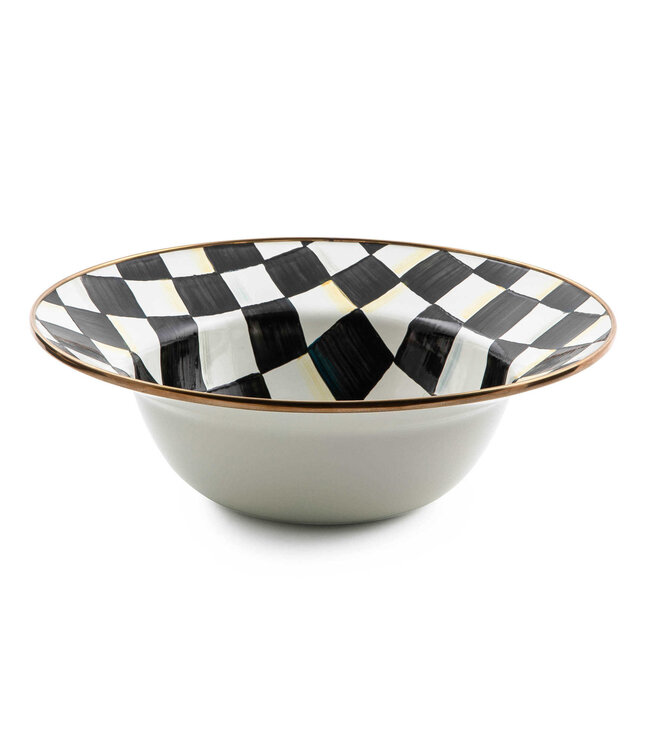 MACKENZIE CHILDS Courtly Check Enamel Serving Bowl