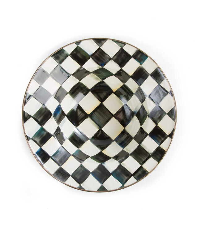 MACKENZIE CHILDS Courtly Check Enamel Serving Bowl