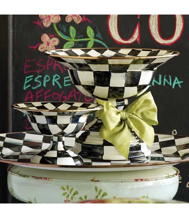 MACKENZIE CHILDS Courtly Check Enamel Compote