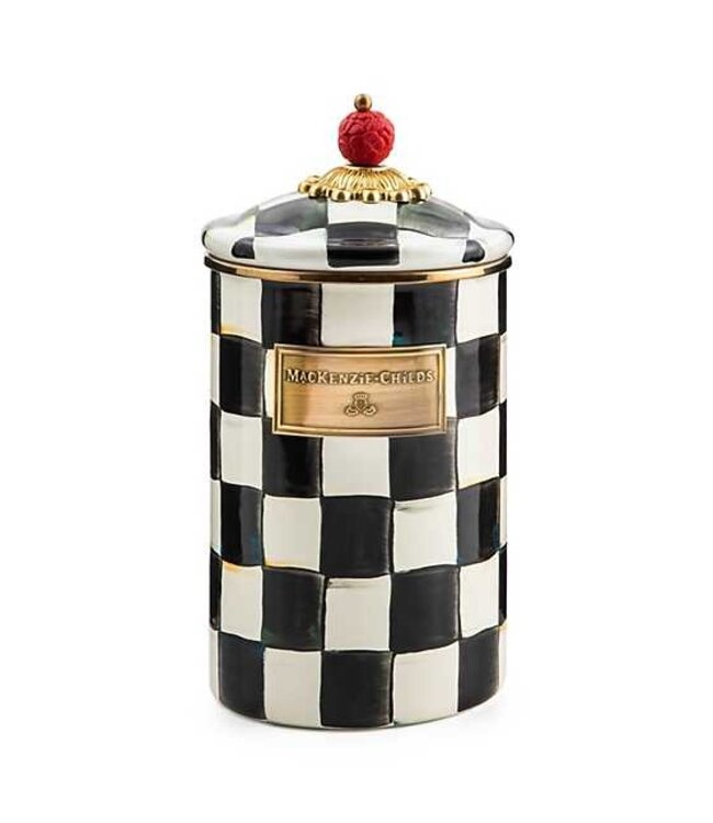 MACKENZIE CHILDS Courtly Check Enamel Canister - Large