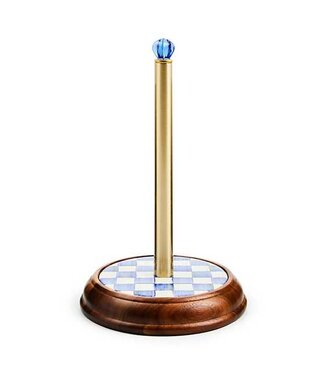 MACKENZIE CHILDS Royal Check Wood Paper Towel Holder