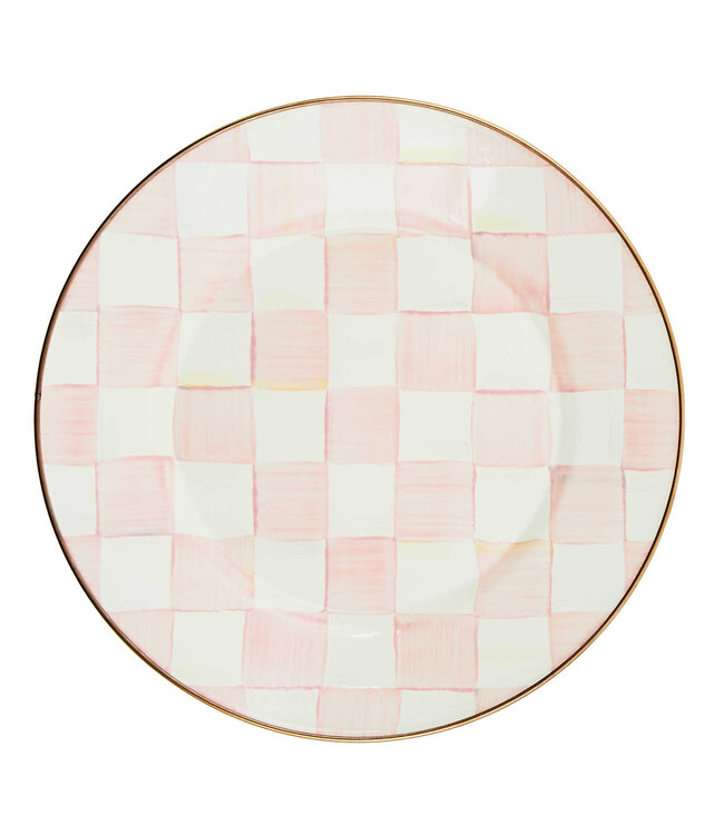 MACKENZIE CHILDS Rosy Check Enamel Dinner Plate