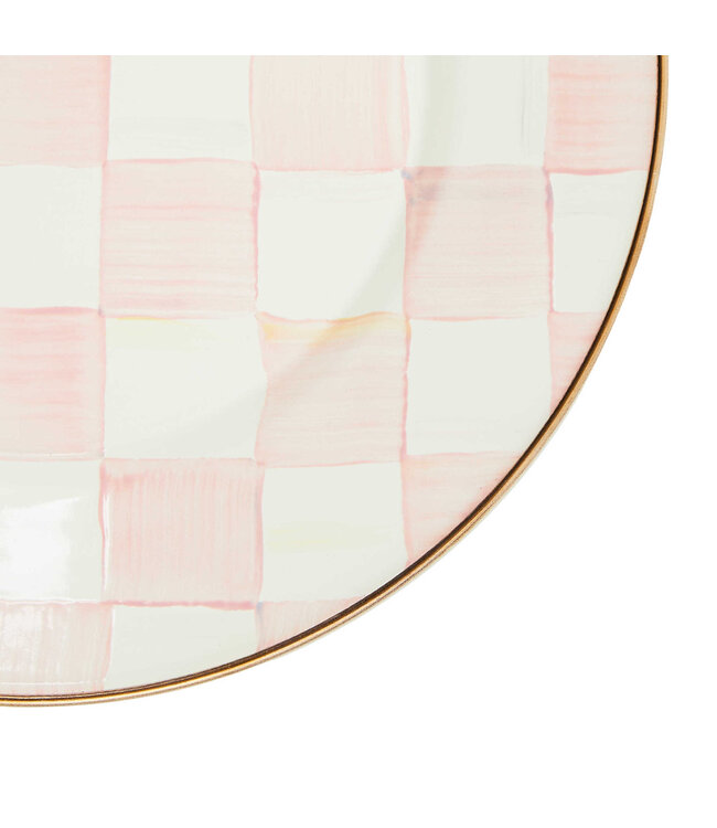 MACKENZIE CHILDS Rosy Check Enamel Dinner Plate