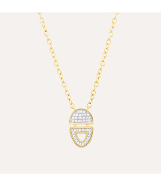 ELLA STEIN Half-Full Oval Pendant Necklace