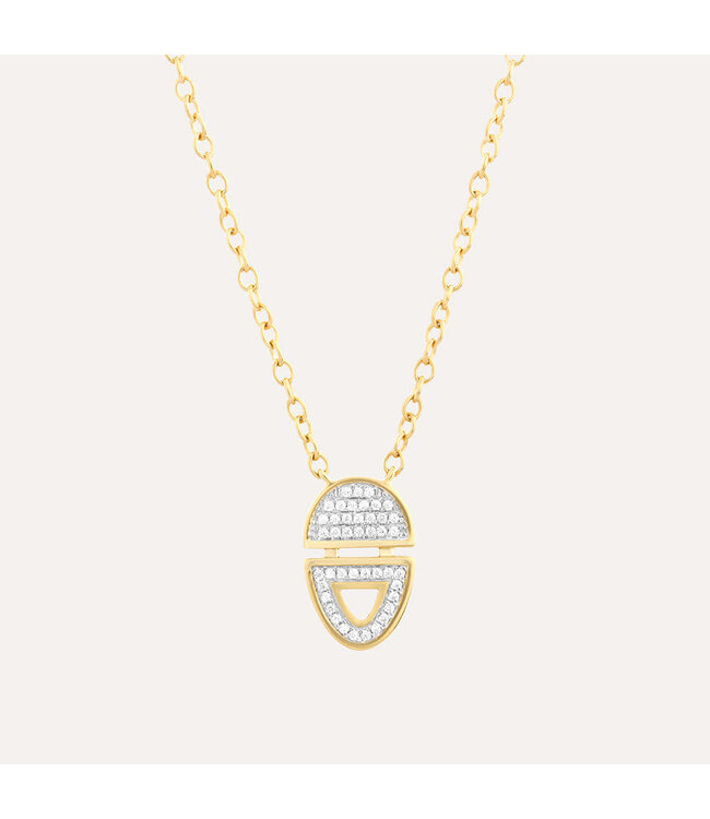 ELLA STEIN Half-Full Oval Pendant Necklace