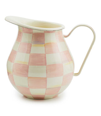 MACKENZIE CHILDS Rosy Check Enamel Pitcher
