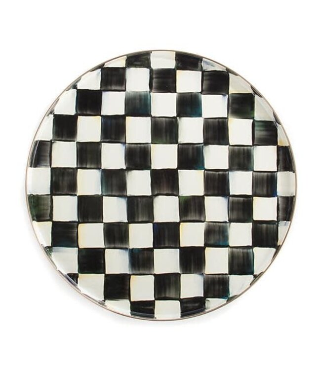 MACKENZIE CHILDS Courtly Check Enamel Round Tray