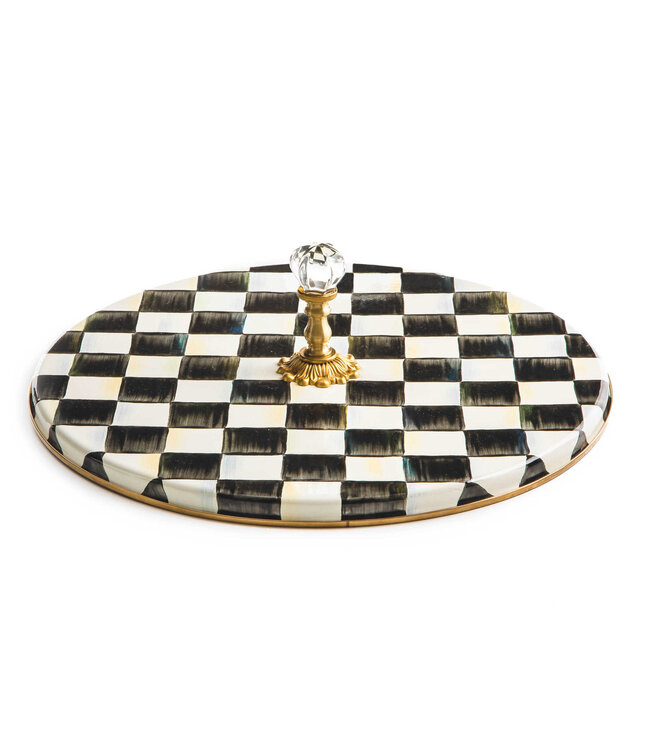 MACKENZIE CHILDS Courtly Check Enamel Cheese Course