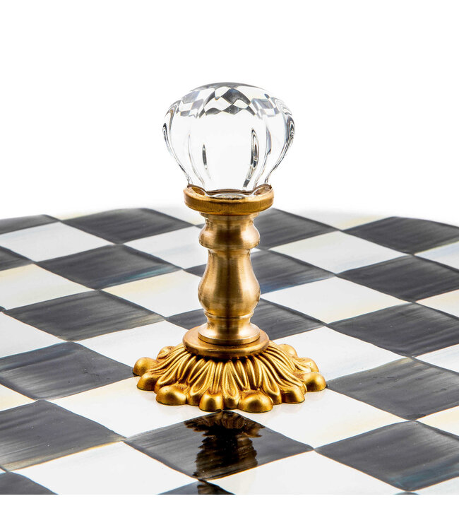 MACKENZIE CHILDS Courtly Check Enamel Cheese Course