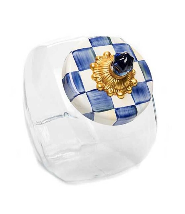 MACKENZIE CHILDS Sweet Jar with Royal Check Enamel Lid
