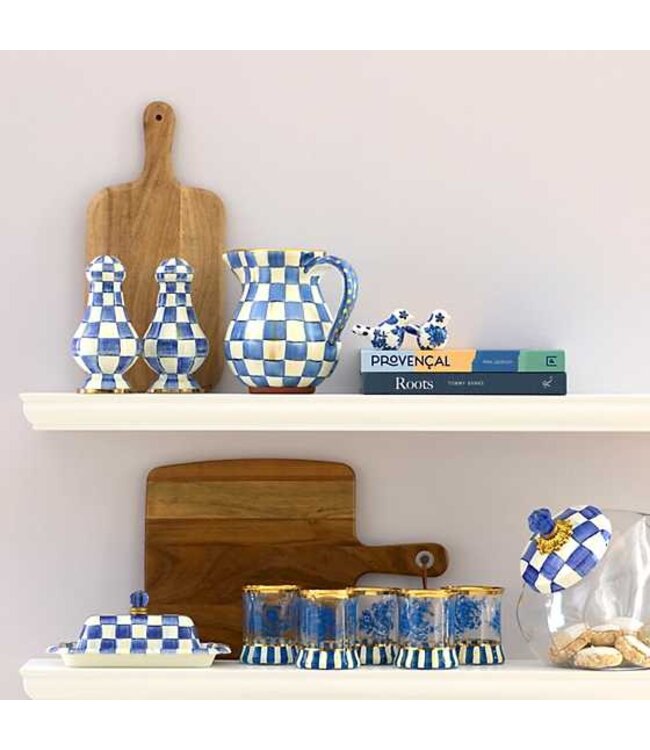 MACKENZIE CHILDS Sweet Jar with Royal Check Enamel Lid