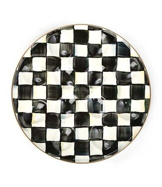 MACKENZIE CHILDS Courtly Check Enamel Egg Plate