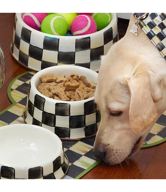 MACKENZIE CHILDS Courtly Check Enamel Pet Dish - Medium