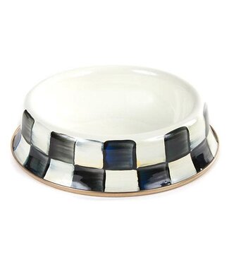 MACKENZIE CHILDS Courtly Check Enamel Cat Dish