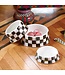 MACKENZIE CHILDS Courtly Check Enamel Cat Dish