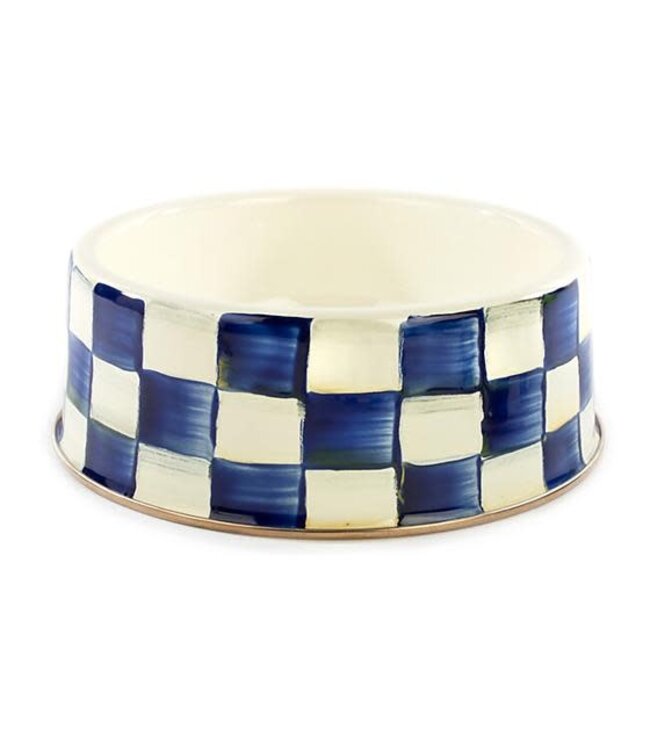MACKENZIE CHILDS Royal Check Enamel Pet Dish - Large