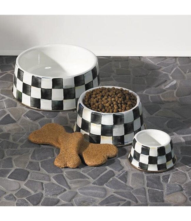 MACKENZIE CHILDS Courtly Check Enamel Pet Dish - Large