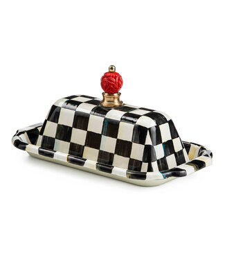 MACKENZIE CHILDS Courtly Check Enamel Butter Box