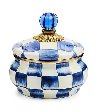 MACKENZIE CHILDS Royal Check Enamel Squashed Pot