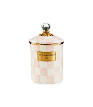 MACKENZIE CHILDS Rosy Check Enamel Canister - Medium