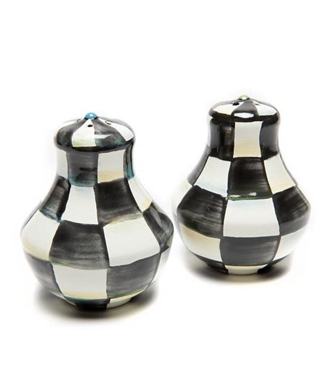 MACKENZIE CHILDS Courtly Check Enamel Salt & Pepper Shakers