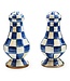 MACKENZIE CHILDS Royal Check Enamel Large Salt & Pepper Shakers