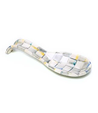 MACKENZIE CHILDS Sterling Check Enamel Spoon Rest