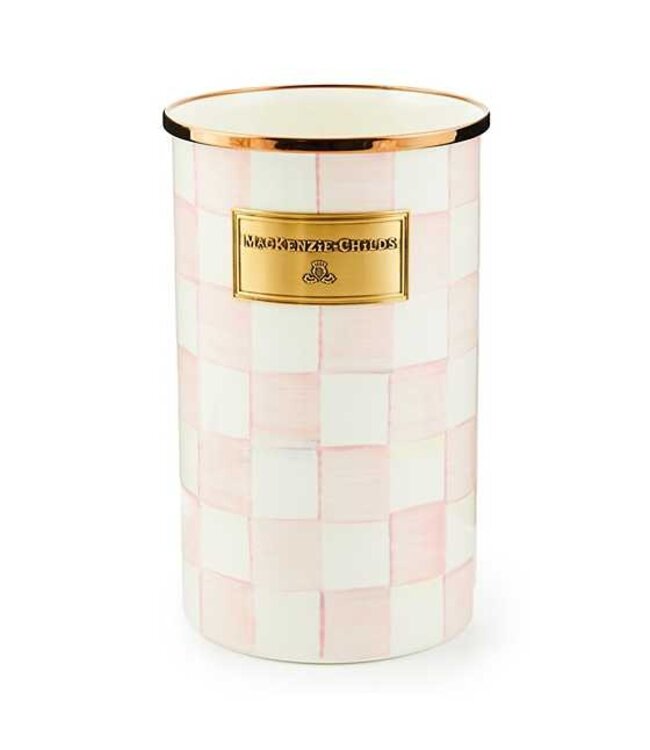 MACKENZIE CHILDS Rosy Check Enamel Utensil Holder