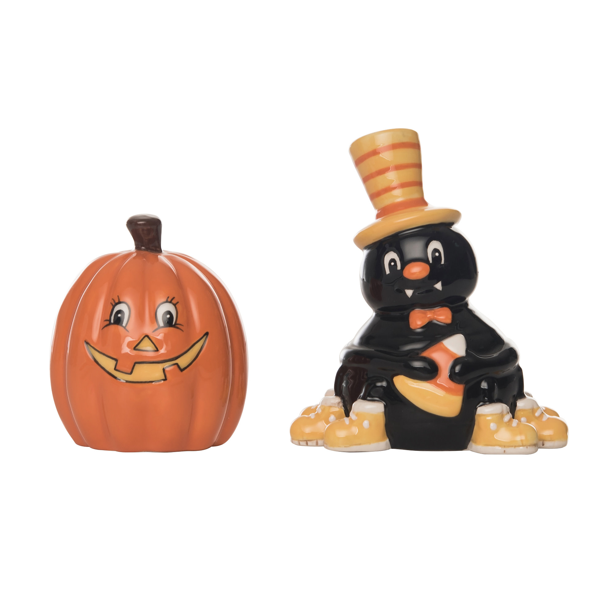 Dol Spider & Pumpkin Salt and Pepper Shaker Amber Marie and Company