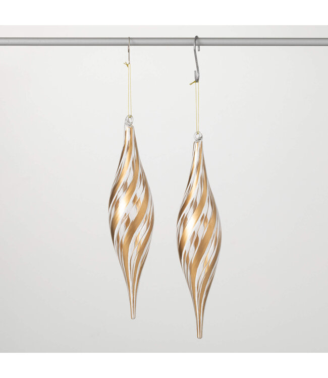 Gold Clear Finial Ornament - Sold Individually