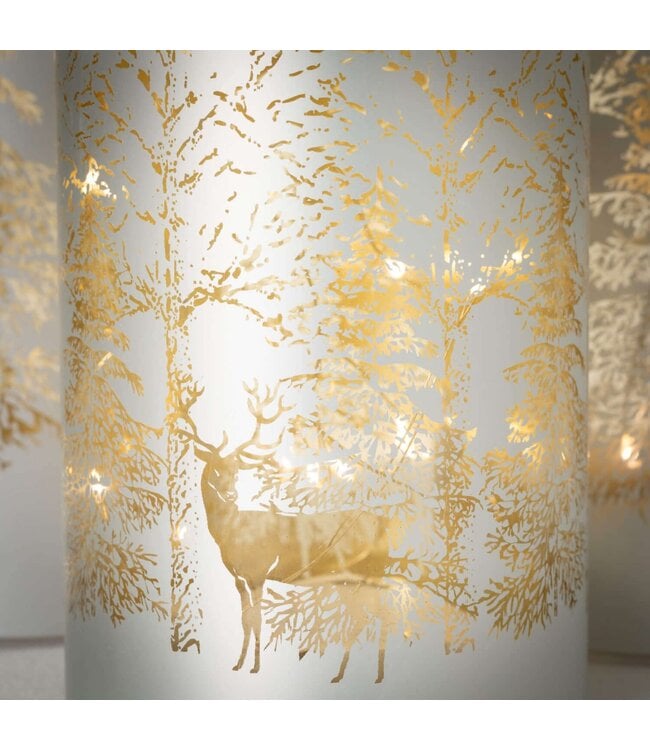 Winter Scene Lighted Cylinder Set of 3