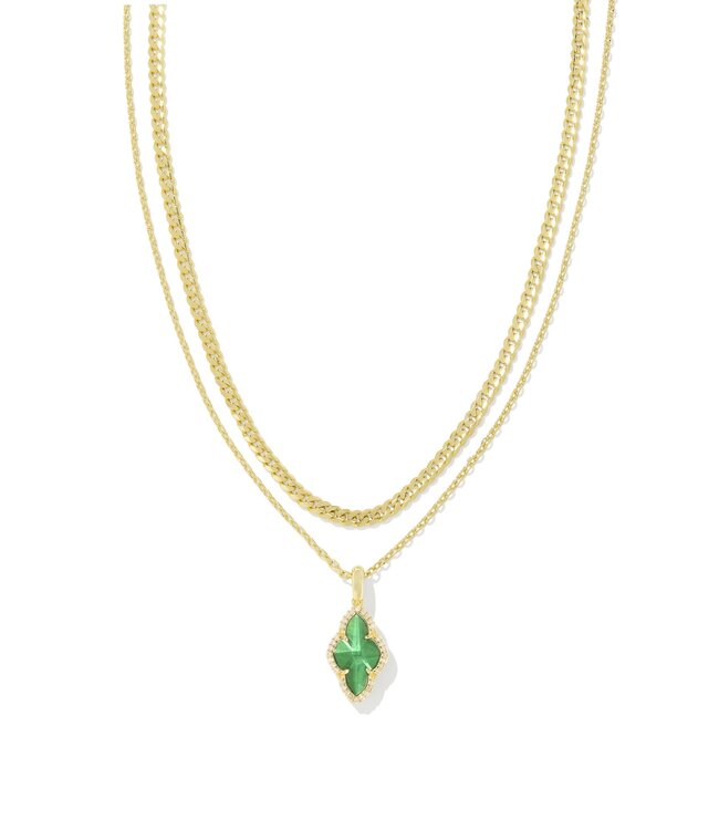 KENDRA SCOTT Abbie Pave Frame Multi Strand Necklace