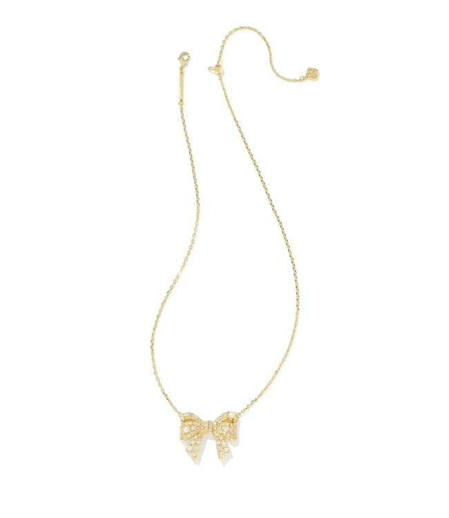 KENDRA SCOTT Krista Bow Short Pendant Necklace - White Mix