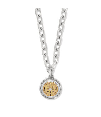 BRIGHTON Mosaic Round Two Tone Pendant Necklace