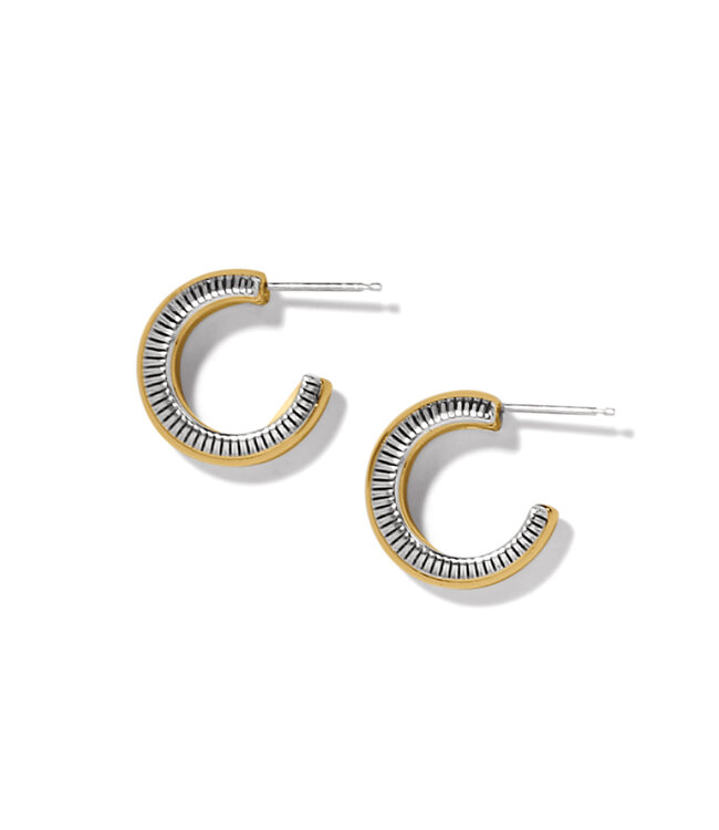 BRIGHTON Interlok Noir Gold Small Hoop Earrings