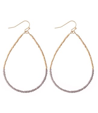 Long Dainty Beaded Teardrop Earrings