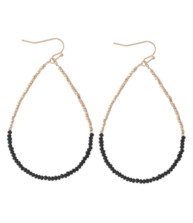 Long Dainty Beaded Teardrop Earrings