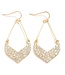 Rhinestone Studded Chevron Teardrop Earrings