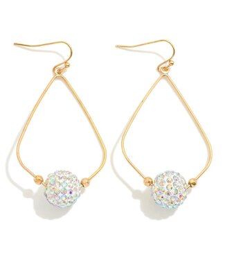 Gold Tone Metal Wire Drop Earrings