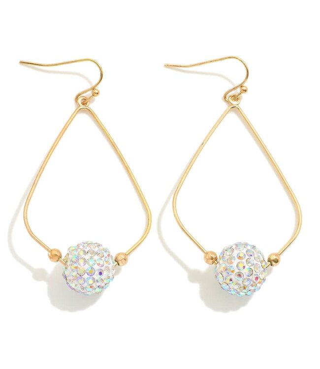 Gold Tone Metal Wire Drop Earrings