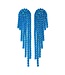 Rhinestone Tassel Post Drop Earrings