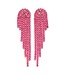 Rhinestone Tassel Post Drop Earrings