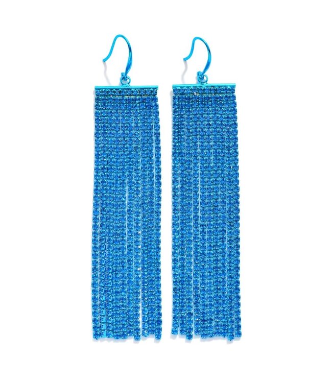 Rhinestone Fringe Drop Earrings