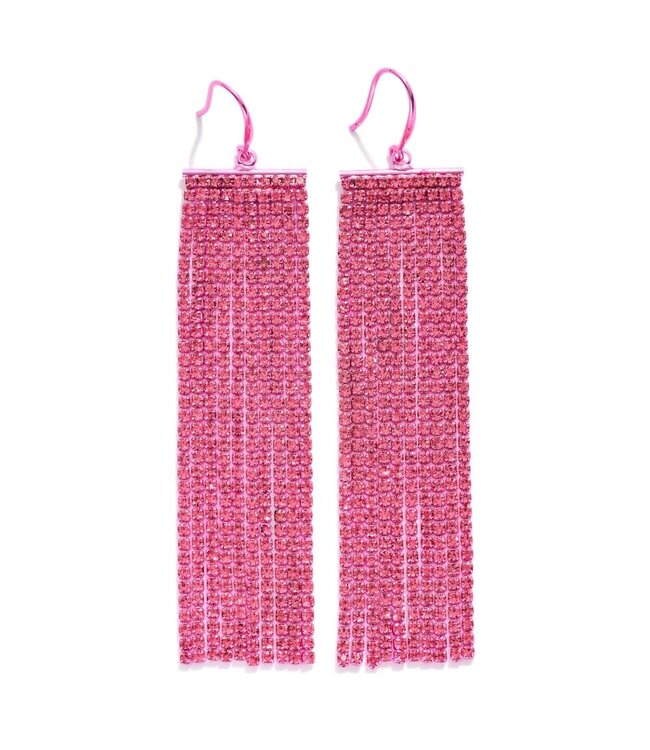 Rhinestone Fringe Drop Earrings