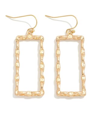 Metal Chain Link Rectangle Drop Earrings